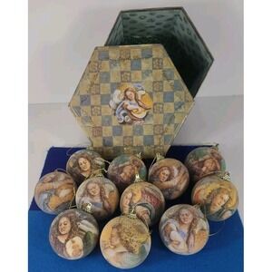 Angels Box 11 Christmas Ornaments of Angels &‎ Cherubs in Gift/Storage Box w2s14